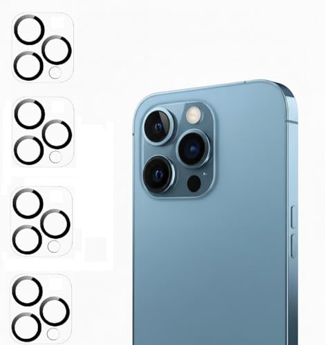 4-pack Camera Lens Protector Designed for iPhone 13 Pro Max 6.7”/13 Pro 6.1” Screen Protector Tempered Glass[Case Friendly][New version],Scratch-Resistant,Easy Installation,Clear+Black Circle