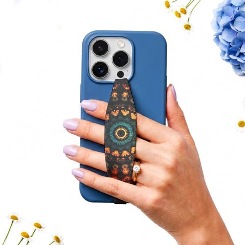 Switchbands Cell Phone Grip Strap – Reversible Soft Elastic Hand Holder for Back of Phone, Secure Anti-Drop Hand Strap, Arthritis Friendly, Slim Universal Boho Fit for All – Mystic Whispers