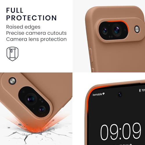 kwmobile Case Compatible with Google Pixel 9 Case - Protective Slim TPU Phone Cover - Soft Matte Finish - Cappuccino - color: Cappuccino, size: Pixel 9