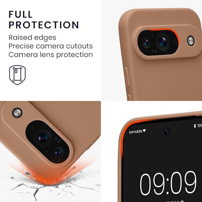 kwmobile Case Compatible with Google Pixel 9 Case - Protective Slim TPU Phone Cover - Soft Matte Finish - Cappuccino - color: Cappuccino, size: Pixel 9