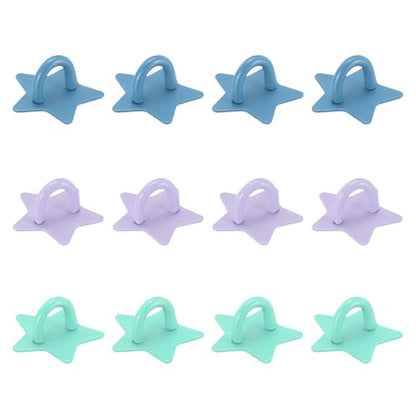 12Pcs Phone Ring Holder 1" Adhesive Star,Purple/Green/Blue - color: Purple/Green/Blue