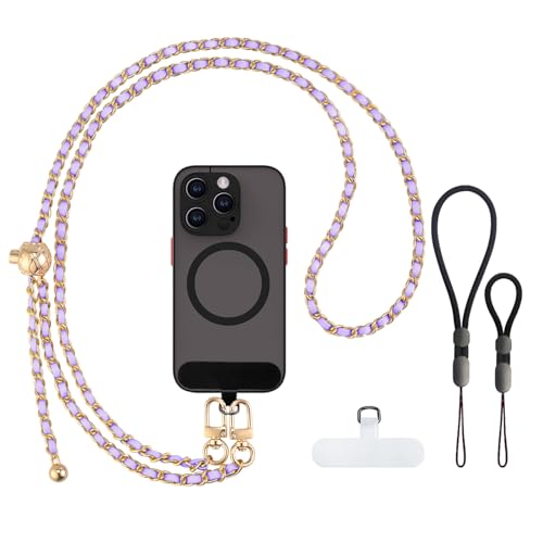 Phone Crossbody Chain, Universal Crossbody Patch Phone Lanyards, AdjustableMultifuctional Compatible with Most Smartphones, Phone lanyard, Anti theft（Adjustable-purple） - color: Adjustable-purple
