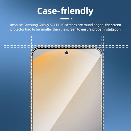 NEW'C for Samsung Galaxy S24 FE 5G Screen Protector Tempered Glass - size: S24 FE 6.7 inches