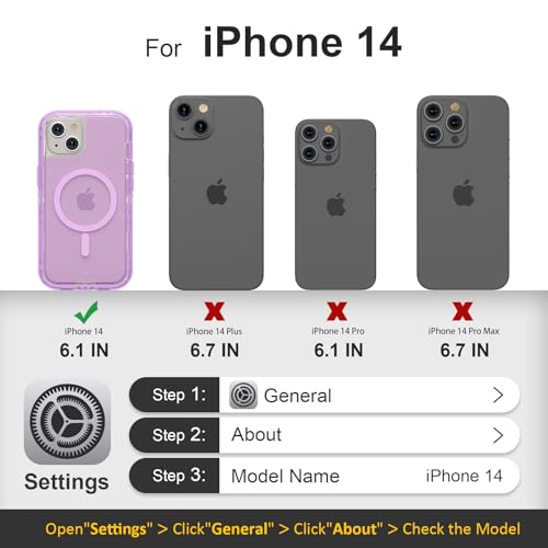 Follaroma Magnetic for iPhone 14 Case, Heavy Duty Phone Cases, Purple, 6.1" | Compatible with MagSafe, Heavy Duty Shock proof Protection, Military-Grade Anti-Drop, Dual Layer Transparent Protective Cover - color: Purple, size: iPhone 14 6.1''
