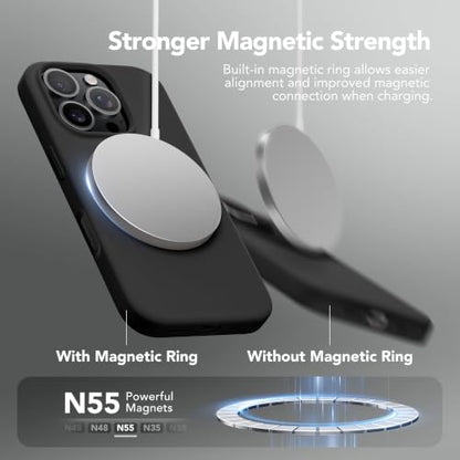 GONEZ Magnetic for iPhone 16 Pro Max Case, Silicone Cover Black - color: Black, size: Iphone 16 Pro Max