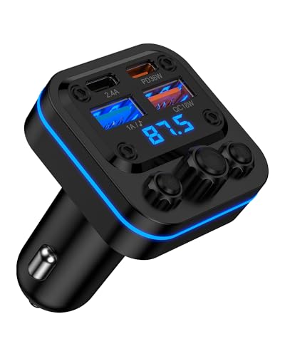 Bluetooth Fm Transmitter for Car, Fast Charging, Blue Tooth 5.4 Car Charger - color: Car Charger Transmitter