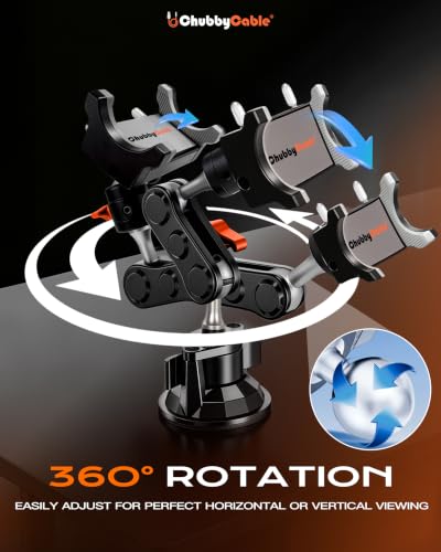 ChubbyGrip Car Phone Holder with Suction Cup and Clamp Head - color: ChubbyGrip Pro (Clamp)-Orange