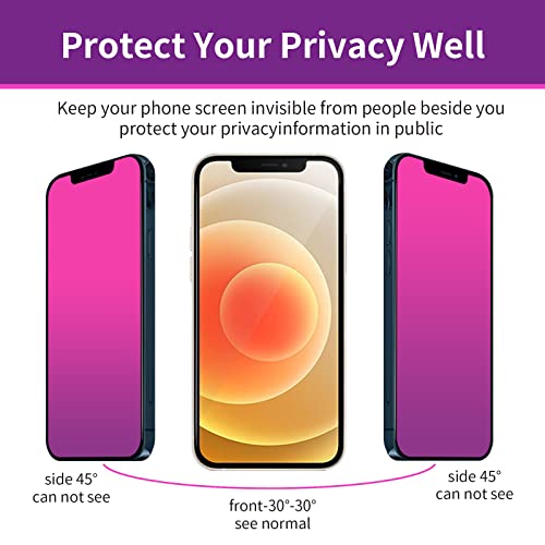 2 Pack Tempered Glass for iPhone 12 Pro Max Privacy Screen Protector - color: For iPhone 12 Pro Max (red)