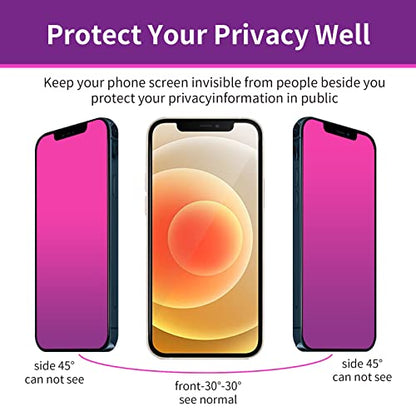 2 Pack Tempered Glass for iPhone 12 Pro Max Privacy Screen Protector - color: For iPhone 12 Pro Max (red)