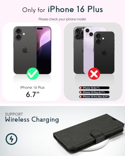 OCASE for iPhone 16 Plus Wallet Case, PU Leather Crossbody Phone Case with Removable Shoulder Strap, Kickstand, RFID Blocking Card Slots, Flip Folio Phone Cover 6.7 Inch 2024, Graphite - color: Graphite, size: iPhone 16 Plus