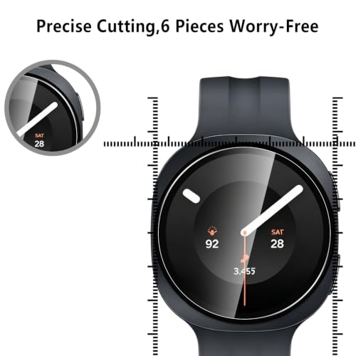 6-Pack Tempered Glass for Samsung Galaxy Watch 9 44mm Watch Screen Protector, 9H Hardness HD Clear Anti-Scratch Tempered Glass Protection Film for Galaxy Watch9 44mm, Bubble Free Anti Scratch - size: Galaxy Watch 9 44mm