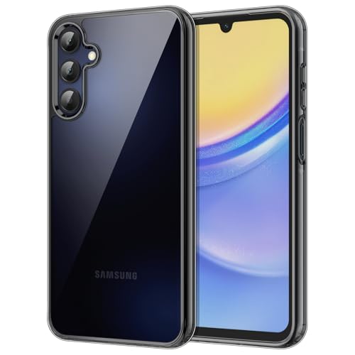 JETech Case for Samsung Galaxy A15, Anti-Yellowing, Black | Shockproof Protection, Scratch Resistant Hard PC Back, Durable Transparent TPU Bumper - color: Black, size: Galaxy A15
