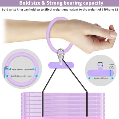 TACOMEGE Silicone Ring Phone Lanyard, Purple - color: Purple