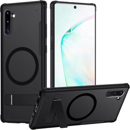 TIANNIUKE Magnetic Case for Samsung Galaxy Note 10,Compatible with MagSafe,Adjustable Kickstand,Translucent Matte Anti-Fingerprint,Shockproof Protective Phone Case - color: Kickstand Black, size: Galaxy Note 10