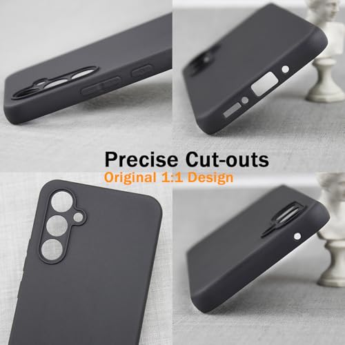 TENOC Phone Case for Samsung Galaxy A35 5G, Black Case Anti-Fingerprint Protective Bumper Matte Cover - color: Black Matte, size: A35