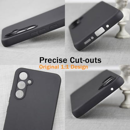 TENOC Phone Case for Samsung Galaxy A35 5G, Black Case Anti-Fingerprint Protective Bumper Matte Cover - color: Black Matte, size: A35