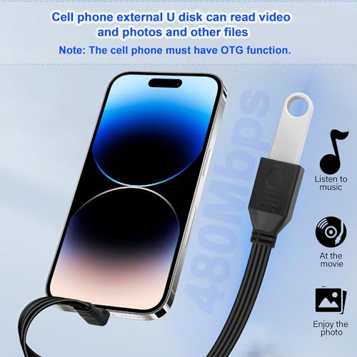 90 Degree Right Angle USB C2.0 Cable Type C to USB Female OTG Adapter Cable USB Type C Flat Short Cable,Universal Tablet, USB Flash Drive Laptop 11.8in/30CM (Up/Down Angle)