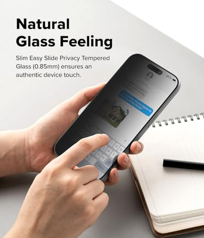Ringke for iPhone 17 Pro Screen Protector [Easy Slide Privacy, 2 Pack] - size: iPhone 17 Pro