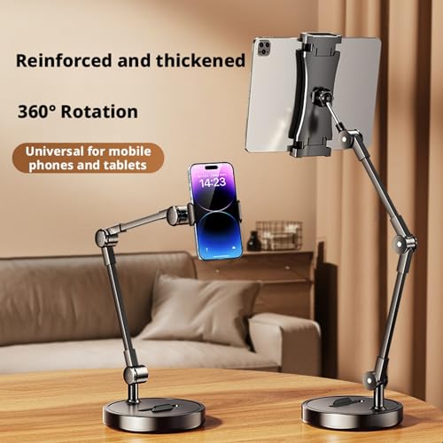 Rotatable Dual Phone Stand, Carbon Steel Weighted Base - size: Tablet