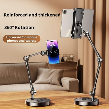 Rotatable Dual Phone Stand, Carbon Steel Weighted Base - size: Tablet