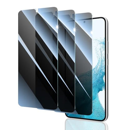 Privacy Screen Protector for Samsung Galaxy S22+/S22 Plus/S23+/S23 Plus, Anti-Spy Tempered Glass, 9H Hardness Anti-Scratch Shatterproof, Secure Private Protection, Bubble-Free Easy Install Case Friendly - 3 Pack - color: S23+/S23 Plus/S22+/S22 Plus Black
