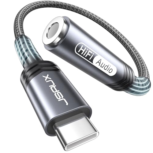 JSAUX USB C to 3.5mm AUX Audio Adapter for iPhone 18 Pro Max, iPhone Duo - color: Grey, size: 1 x 0.6ft