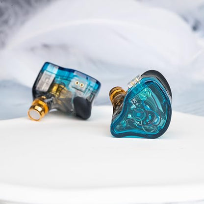 YINYOO CCZ Melody Gaming Earbuds Wired in Ear Hearphones with Microphone IEM HiFi Bass with 1DD 1BA Hybrid, Detachable Cable for Smartphones/PC/Tablet/Gaming/Video/Music/Calling (Blue, with mic) - color: Blue, size: 3.5mm-With Microphone, style: 3.5mm-Wit