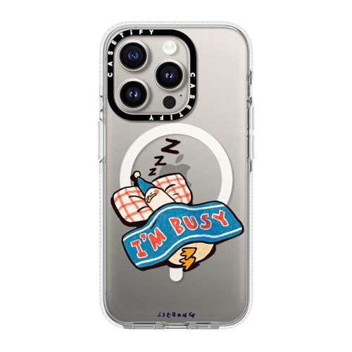 CASETiFY for iPhone 15 Pro Case - Impact Clear Compatible with MagSafe | Not Yellowing | 6.6 ft. 3X Military Grade Drop Protection | I'm so busy | Clear - color: I'm so busy, size: Iphone 15 Pro (6.1")