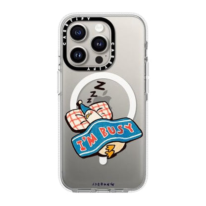 CASETiFY for iPhone 15 Pro Case - Impact Clear Compatible with MagSafe | Not Yellowing | 6.6 ft. 3X Military Grade Drop Protection | I'm so busy | Clear - color: I'm so busy, size: Iphone 15 Pro (6.1")