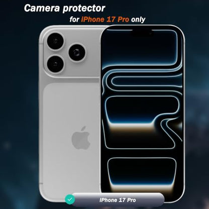 1 Pack Camera Lens Frame for iPhone 17 Pro, 9H Glass Screen Protector Anti-Scratch, Tempered Glass Metal Individual Camera Cover Accessories, Black - size: for iP 17 Pro Black