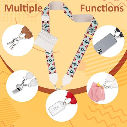 BARGIFTS Clip and Go Strap for Phone with Wallet Crossbody, Cell Phone Lanyard with Zippered Pouch, Adjustable Phone Strap Crossbody with Wallet - color: A-Blue&White