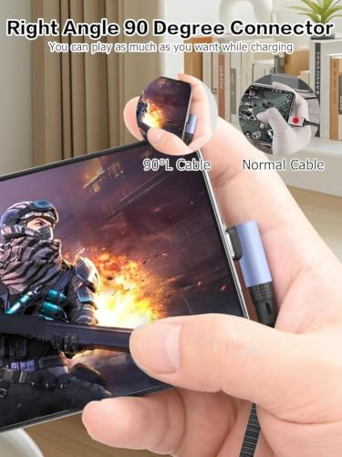 YACSEJAO 90 Degree Coiled USB C to USB C Braided Charging Cable - style: Side to Right Angle