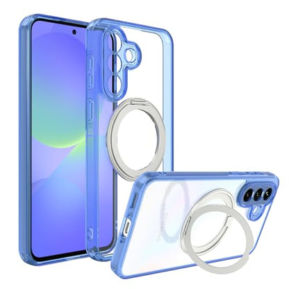Case for Samsung Galaxy A37 5G Phone 2026 | Rotating Stand | Non-Yellowing Transparent Clear | Wireless Charging | Shockproof Protection (Blue) - color: Blue, size: A37