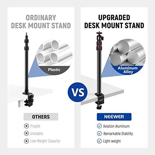 NEEWER Extendable Camera Desk Mount with Ball Head, 17"-40", TL283(RED) - style: TL283/Red