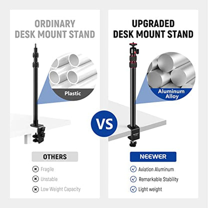 NEEWER Extendable Camera Desk Mount with Ball Head, 17"-40", TL283(RED) - style: TL283/Red