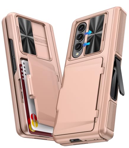 GBEE for Galaxy Z Fold 4 Case with Kickstand & Hinge Protection, Rose Gold - color: Gold