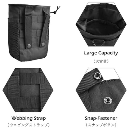 TRIWONDER Tactical Cigarette Pouch Molle Small Military Bag Battery Cigarette Case EDC Utility Card Holder Lighter Slot Mini Cigar Waist Pack - color: 13 Black - 2 Pack