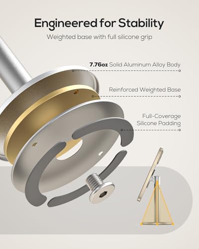 Nulaxy Magnetic Full Aluminum Cell Phone Stand with 360 Rotating, Silver - color: B-Silver