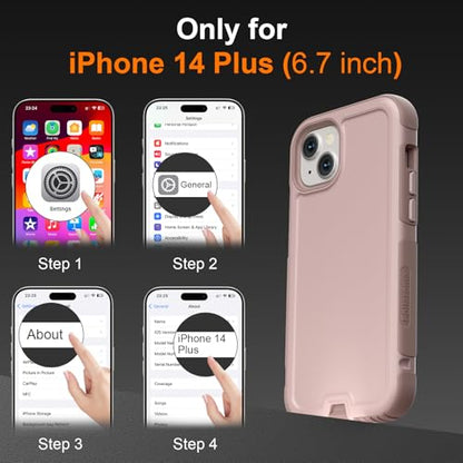 Follaroma Magnetic for iPhone 14 Plus Case, Heavy Duty Cases, Light Brown | Compatible with MagSafe, Heavy Duty Shockproof,Military-Grade Anti-Drop Protective,Dual Layer Magnetic Protection Phone Cover - color: Brown Pink, size: iPhone 14 Plus 6.7''