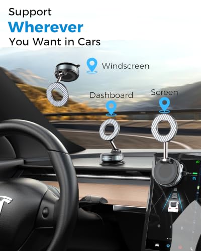PlusAcc Car Phone Holder, Vacuum Magnetic Mount for MagSafe, No Charging
