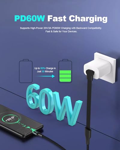 Flat USB C to USB C 90 Degree Right Angle Cable - 3.3FT - size: 3.3FT, style: USB-C to USB-C