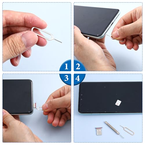 5 Pcs Sim Card Removal Tool Set, Universal Sim Tray Sd Card Tool, 0.8 Mm Needle Opener Ejector Compatible with All Smartphones & Tablets, Essential Portable Tech Kit