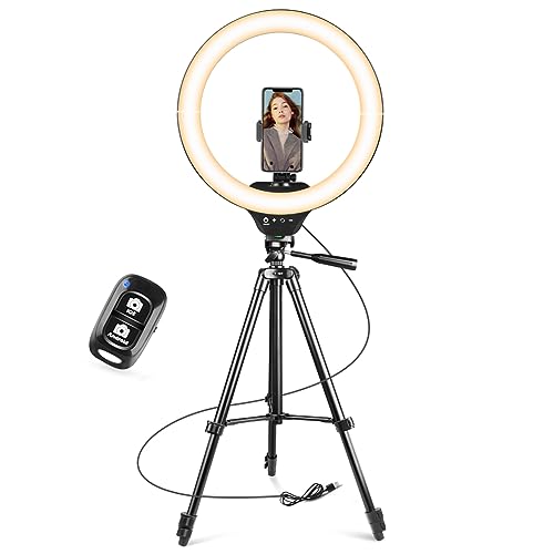 Sensyne 14" Ring Light with Tripod Stand, LED Circle Light with Phone Holder, for Photo Selfie, Video Recording, Zoom Meeting - size: 14-inch