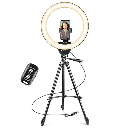 Sensyne 14" Ring Light with Tripod Stand, LED Circle Light with Phone Holder, for Photo Selfie, Video Recording, Zoom Meeting - size: 14-inch