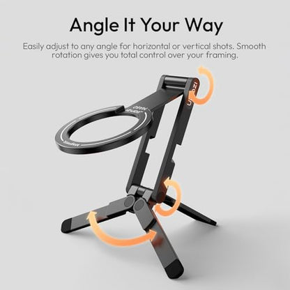 ULANZI MA60 Magnetic Phone Tripod Stand for iPhone, Aluminium Mini Tripod - color: BLACK