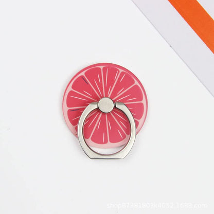 4Pcs Cute Phone Ring Holder Stand, Flowers Fruit Banana Orange Kiwi Lemon 360 Rotation Finger Ring Grip Mount for Smartphones and Tablets (Fruits) - color: Fruits