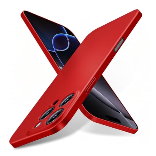 Ultra Thin for iPhone 16 Pro Max Case, Anti-Scratch Lightweight Hard PC Protective Back Cover, Slim Fit Phone Case for iPhone 16 Pro Max 6.9" 2024, [Silky Touch Series], Bright Red - color: Bright Red, size: iPhone 16 Pro Max