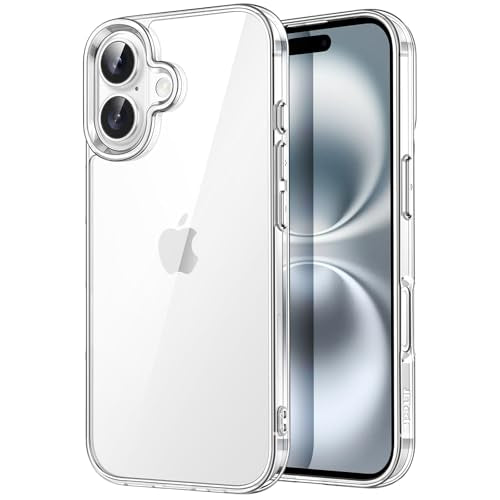 JETech Case for iPhone 16 Plus, Anti-Yellowing, Clear | Shockproof Protection, Scratch Resistant Hard PC Back, Durable Transparent TPU Bumper - color: Clear, size: iPhone 16 Plus