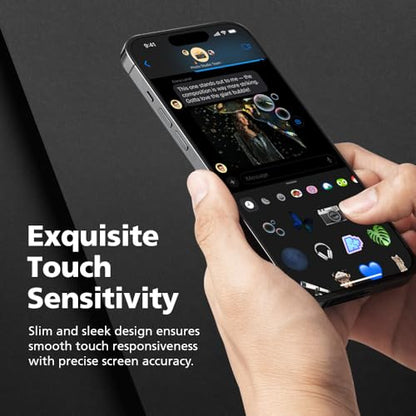 2 PACK Privacy Screen Protector for iPhone 17 Pro, [27° Anti-Spy] 9H Hardness Shatterproof Tempered Glass with [Easy Installation Frame with Auto Dust Removal] Bubble Free, Case-Friendly, HD Full Coverage - size: iPhone 17 Pro
