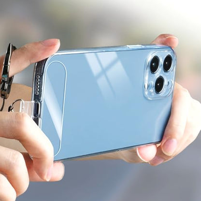 12 PCS Phone Tether Tabs, T-Shaped Universal Phone Lanyard Tabs, Clear Tether Tab for Cell Phones, PVC Transparent Lanyard Patches Compatible with iPhone Case Smartphone Cases, Non Adhesive